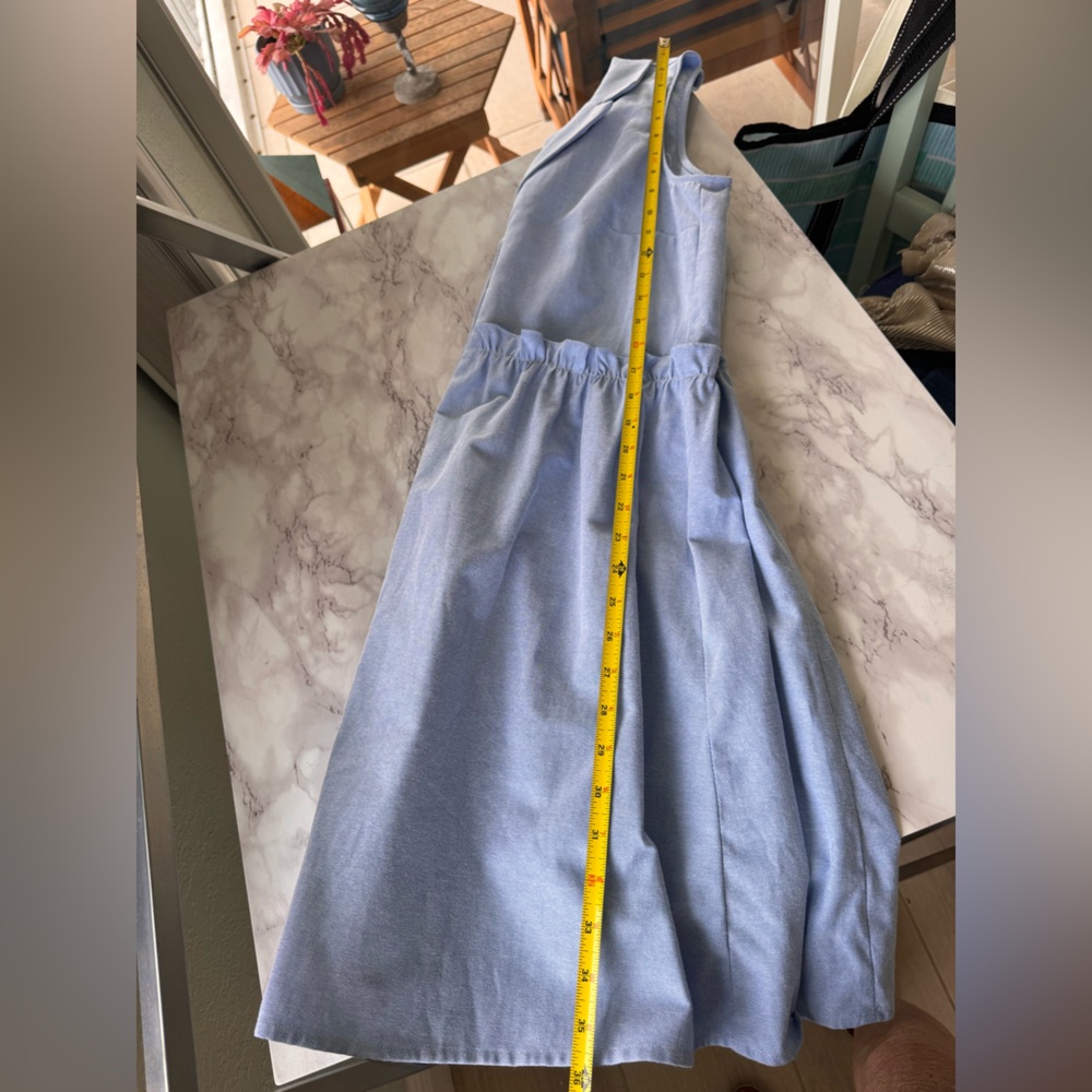 Tuckernuck Oxford Blue Sleeveless Royal Shirt Dress sz M - Picture 3 of 16